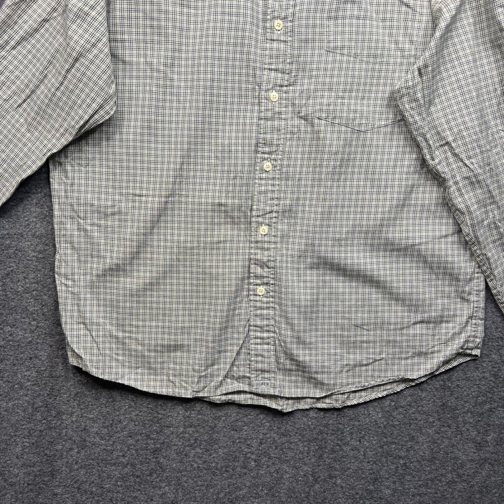 J. Crew Shirt Mens Large Green Tan Plaid Button Down Long Sleeve Cotton - Picture 3 of 16
